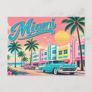Vintage Miami Retro Postcard | Vibe Florida Beach