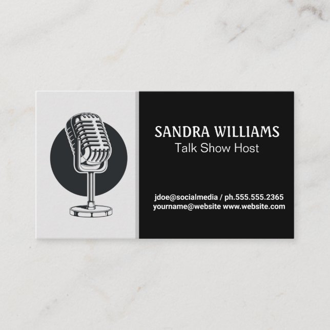 Vintage Mic | Podcast Host Business Card (Front)