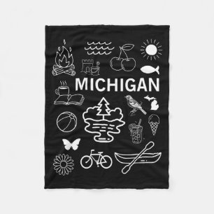 Vintage michigan favourite things - up north fleece blanket
