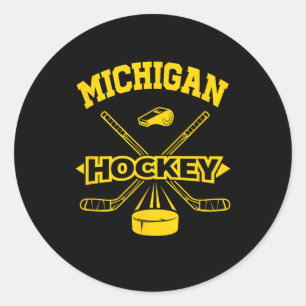 Vintage Michigan Hockey Retro-style Classic Round Sticker