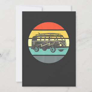 Vintage Micro Bus Surf Hippie Vee Dub Van Invitation