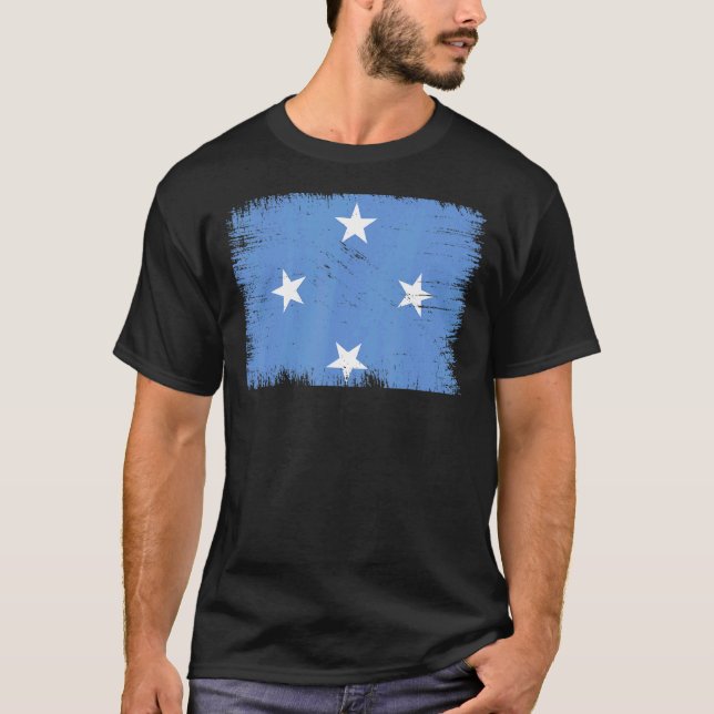 Vintage Micronesia Federated States Flag Micronesi T-Shirt (Front)