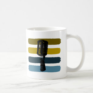 Vintage Microphone and Stripes Mug