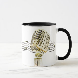 Vintage Microphone Design Coffee Mugs
