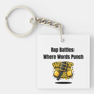 Vintage Microphone Hip Hop Rap Battles Digital Ill Key Ring