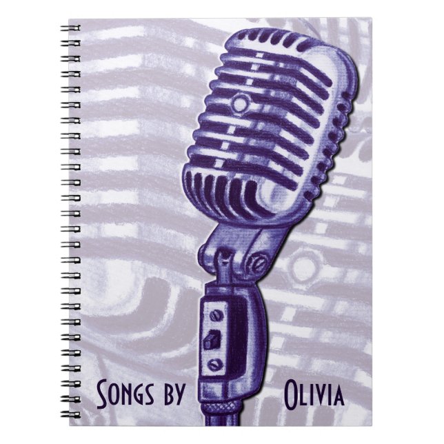 Vintage Microphone Personalised Lyric Book (Front)