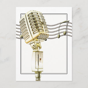 Vintage Microphone Postcard