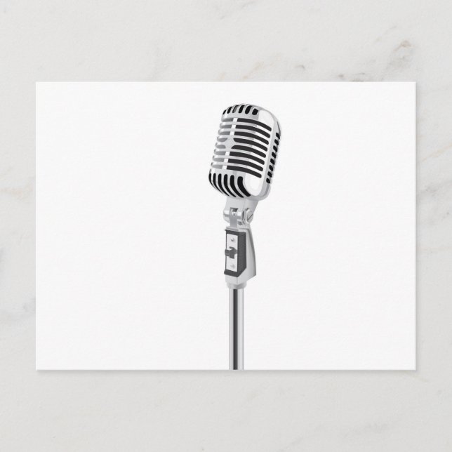 Vintage microphone postcard (Front)