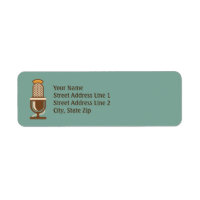 Vintage Microphone Retro Return Address Labels