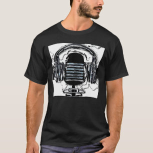 Vintage Microphone Stand Up Vocalist Singer Podcas T-Shirt
