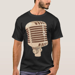 Vintage Microphone Stand Up Vocalist Singer Podcas T-Shirt