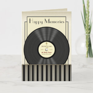 Vintage Microphone Vinyl Record Personalised Cards