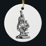 Vintage Microscope Illustration Retro Microscopes Ceramic Tree Decoration<br><div class="desc">Circle Ornament Ceramic - Customised Ornaments Template Blank DIY Personalise with your own name, pattern, design, quote, monogram, photograph. Use our cool templates, artwork, photos, graphics, and illustrations, then add names, text, quotes, and monograms to create your own Christmas ornament. Click the "Customise it!" button to make it personalised or...</div>