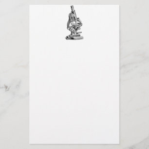 Vintage Microscope Illustration Retro Microscopes Stationery