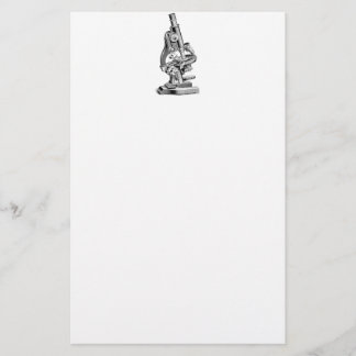 Vintage Microscope Illustration Retro Microscopes Stationery