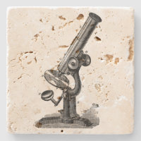 Vintage Microscope Stone Coaster