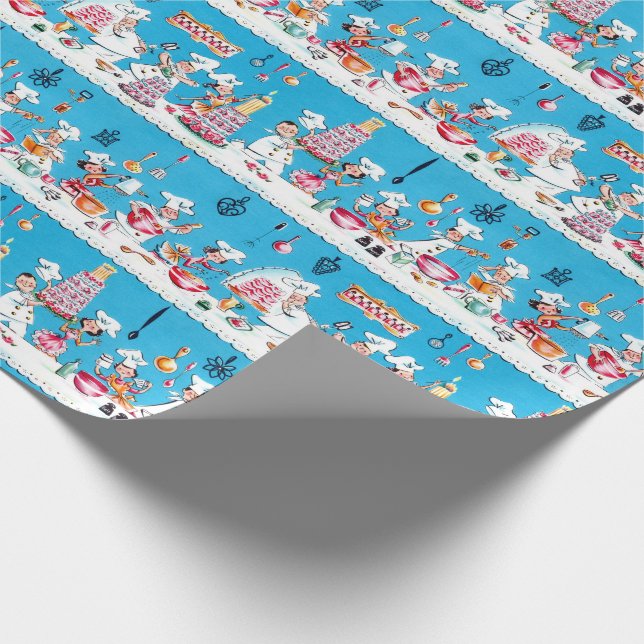 Vintage Mid Century 1950s Birthday Wrapping Paper (Corner)