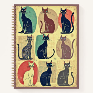 Vintage Mid-Century Modern Cats Journal