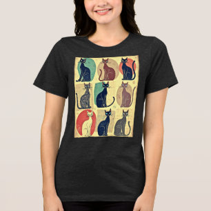 Vintage Mid-Century Modern Cats Tri-Blend Shirt