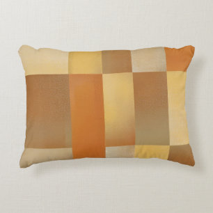 Vintage Mid Century Modern Orange Brown Gold Decorative Cushion
