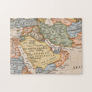 Vintage Middle East Arab Map Jigsaw Puzzle