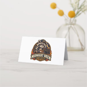 Vintage Midnight Brew Racoon Coffee Society Retro Loyalty Card