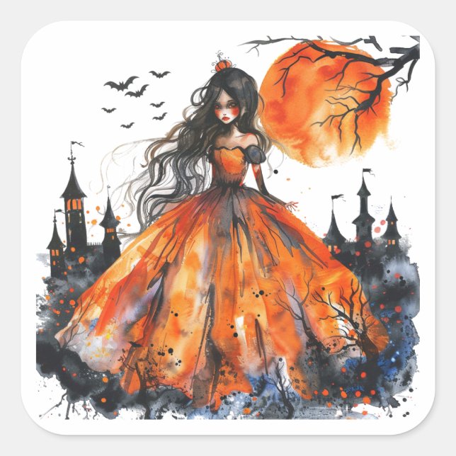 Vintage Midnight Witch Sticker (Front)