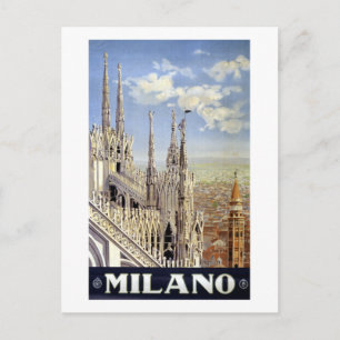Vintage Milan Italy Travel Postcard