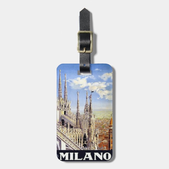 Vintage Milano Luggage Tag (Front Vertical)