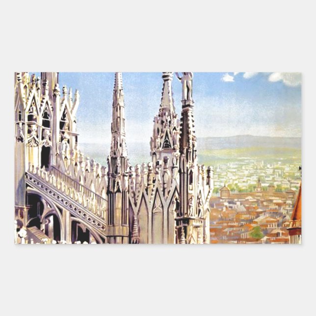 Vintage Milano Travel Rectangular Sticker (Front)
