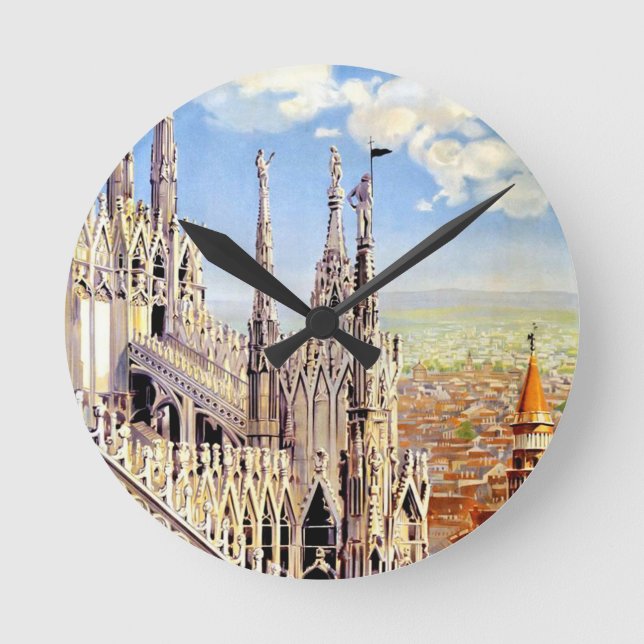 Vintage Milano Travel Round Clock (Front)