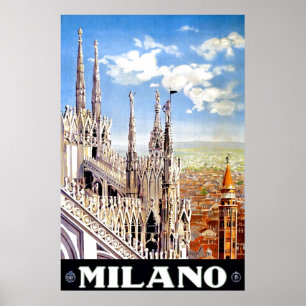 Vintage Milano Travel Unique Print Poster