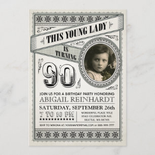 Vintage Milestone Birthday Invitations Your Photo