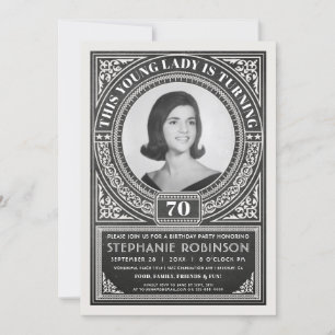 Vintage Milestone Birthday Invitations Your Photo