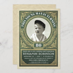 Vintage Milestone Birthday Invitations Your Photo
