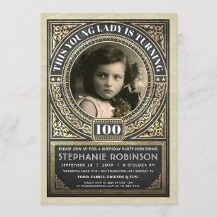 Vintage Milestone Birthday Invitations Your Photo