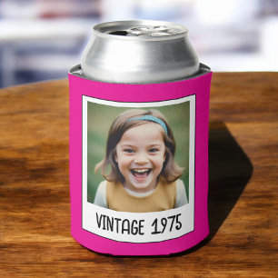 Vintage Milestone Birthday Photo Keepsake Can Cooler
