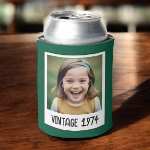 Vintage Milestone Birthday Photo Keepsake Can Cooler