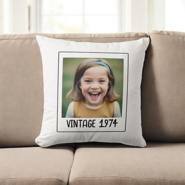 Vintage Milestone Birthday Photo Keepsake Cushion (Creator Uploaded)
