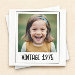 Vintage Milestone Birthday Photo Keepsake Napkin<br><div class="desc">Add a touch of nostalgia to your celebration with Vintage Milestone Birthday Photo Keepsake Napkins. Featuring a charming vintage design, these napkins can be personalised with a favourite photo and birthday details, making them a unique and memorable addition to your event. Crafted from high-quality, absorbent material, they are perfect for...</div>