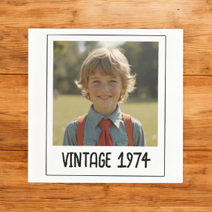 Vintage Milestone Birthday Photo Keepsake Napkin