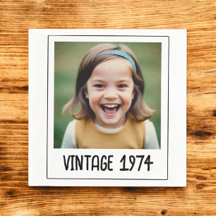 Vintage Milestone Birthday Photo Keepsake Napkin