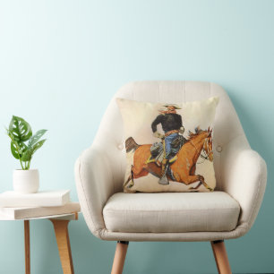 Vintage Military, A Cavalry Officer by Remington Cushion