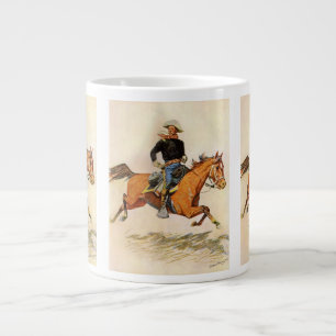 Vintage Military, A Cavalry Officer by Remington Large Coffee Mug