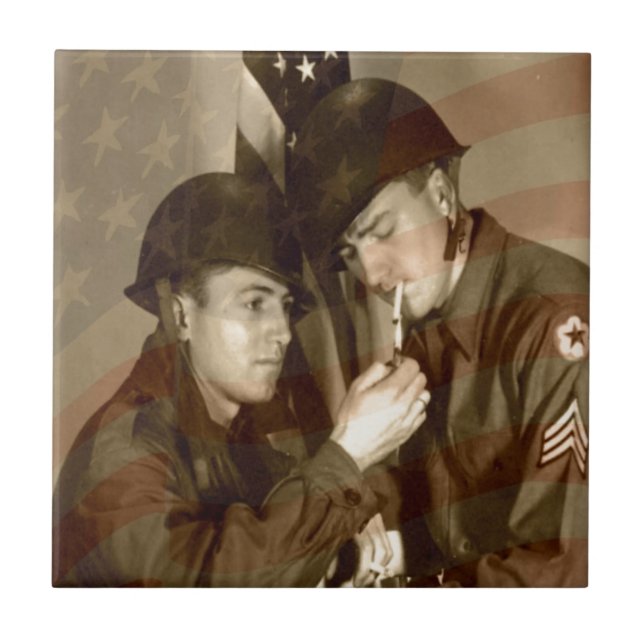 Vintage Military Ceramic Tile (Front)