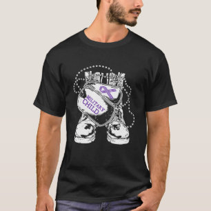 Vintage Military Child Month Warrior Army Shoes Su T-Shirt