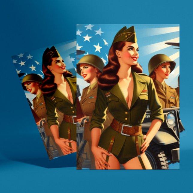 Vintage Military Girl Postcard (Creator Uploaded)