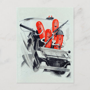 Vintage Military Hotdog Postcard