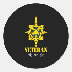 Vintage Military Intelligence Corps Shirt For Men Classic Round Sticker