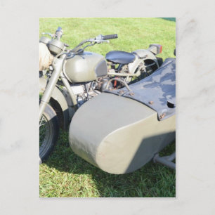 Vintage Military Motorcycle Combination Postcard